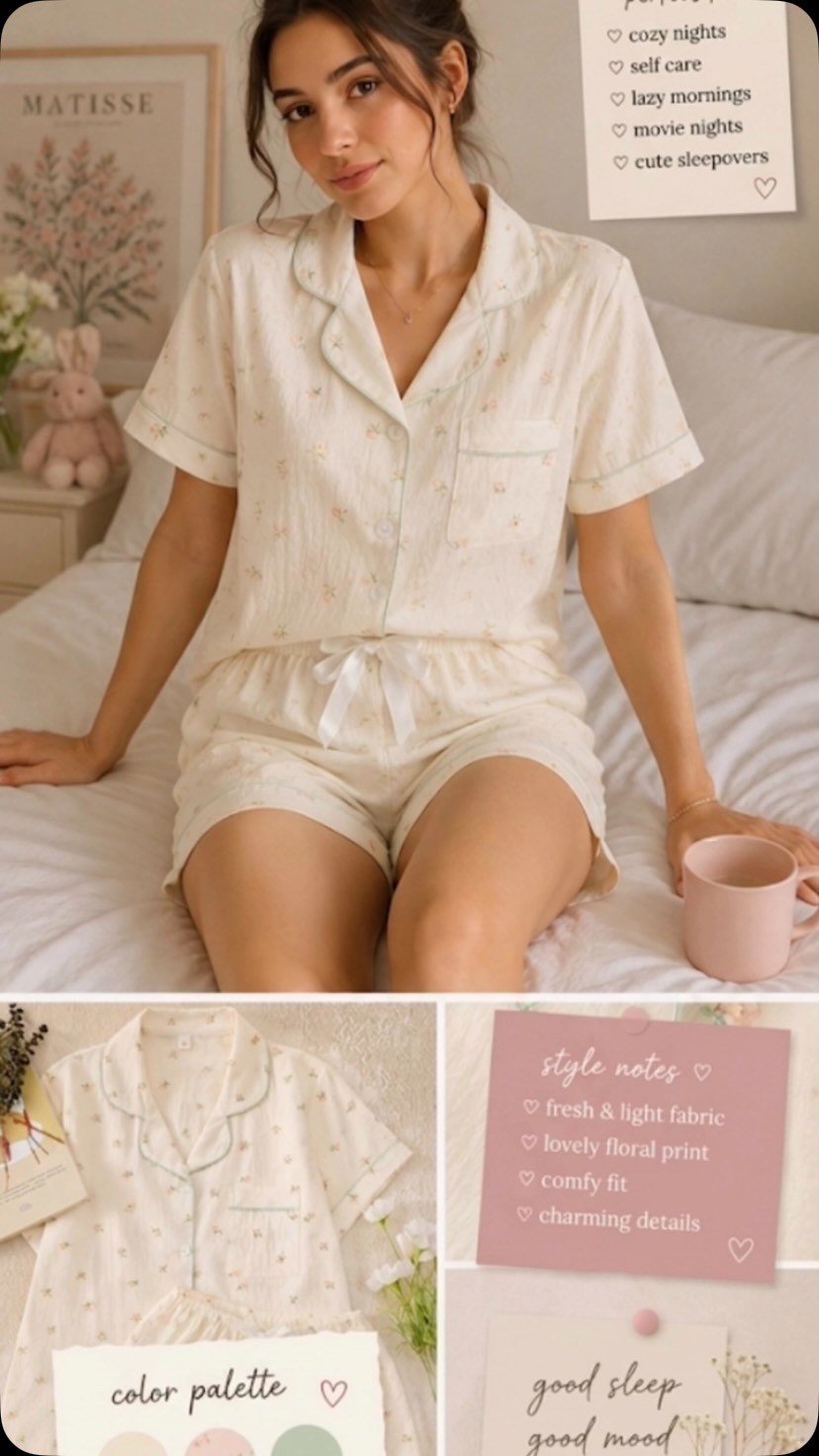 Garden Sprig Short Pajama Set