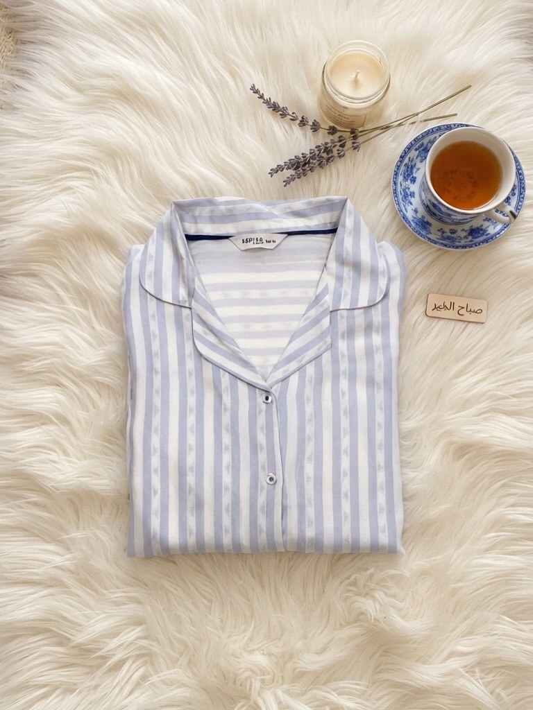 Sky Pinstripe Classic Pajama Set