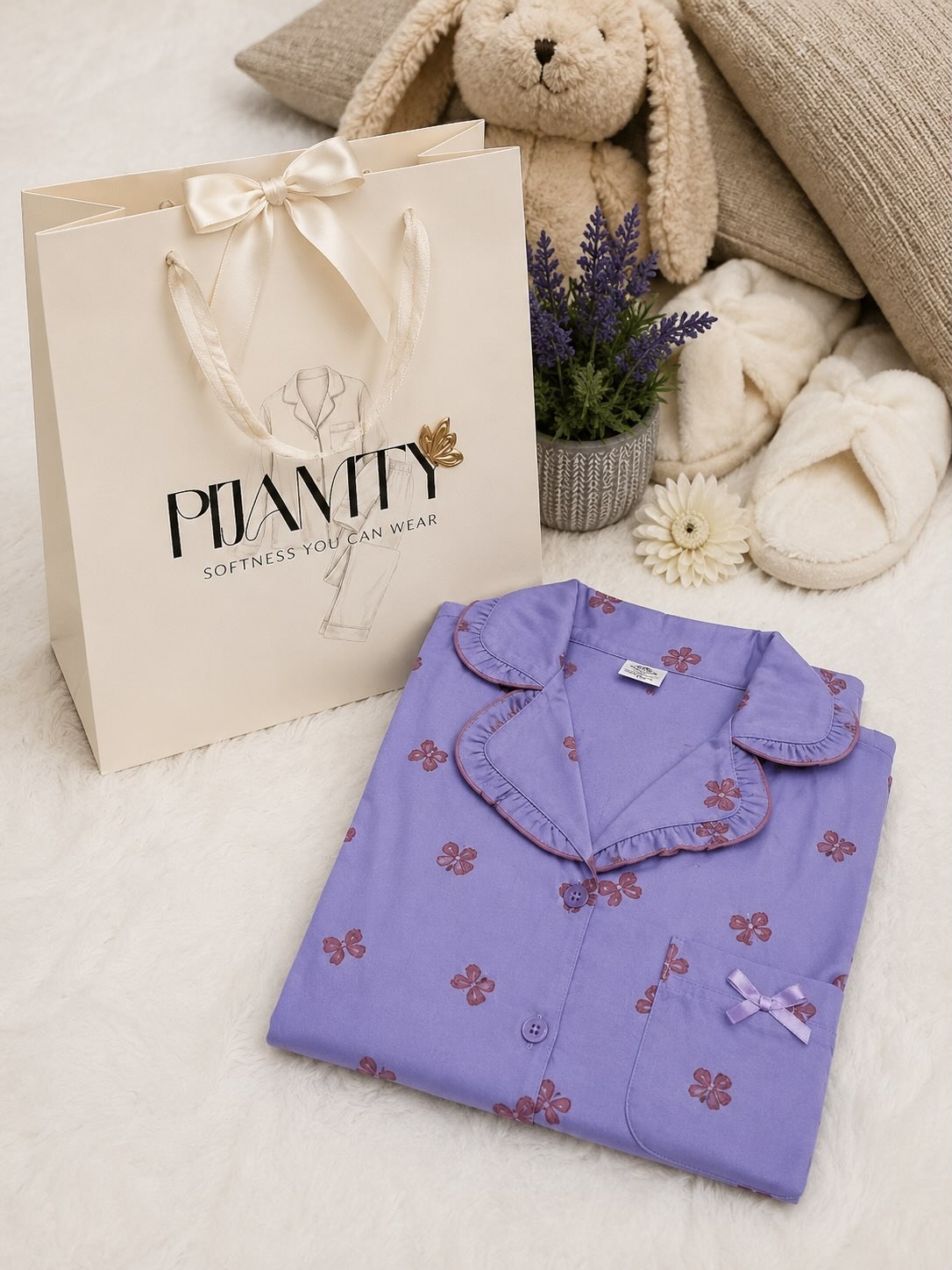 Lilac Floral Collared Pajama Set