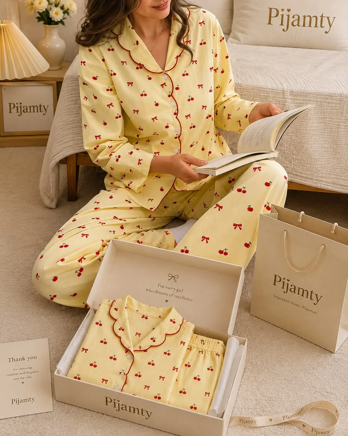 Butter Cherry Classic Pajama Set product view